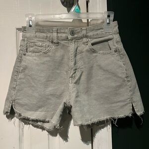 American Eagle Outfitters Gray Jean Shorts Distressed Mid-Thigh
